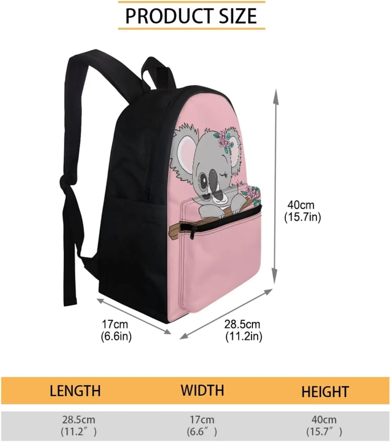 Cute Koala Girls Backpack With Lunch Box Preschool Elementary School Bag Kids Bookbags for 3nd 4th 5th 6th Grade Teen Schoolbags Pencil Case Kindergarten Student Back Packs Pink