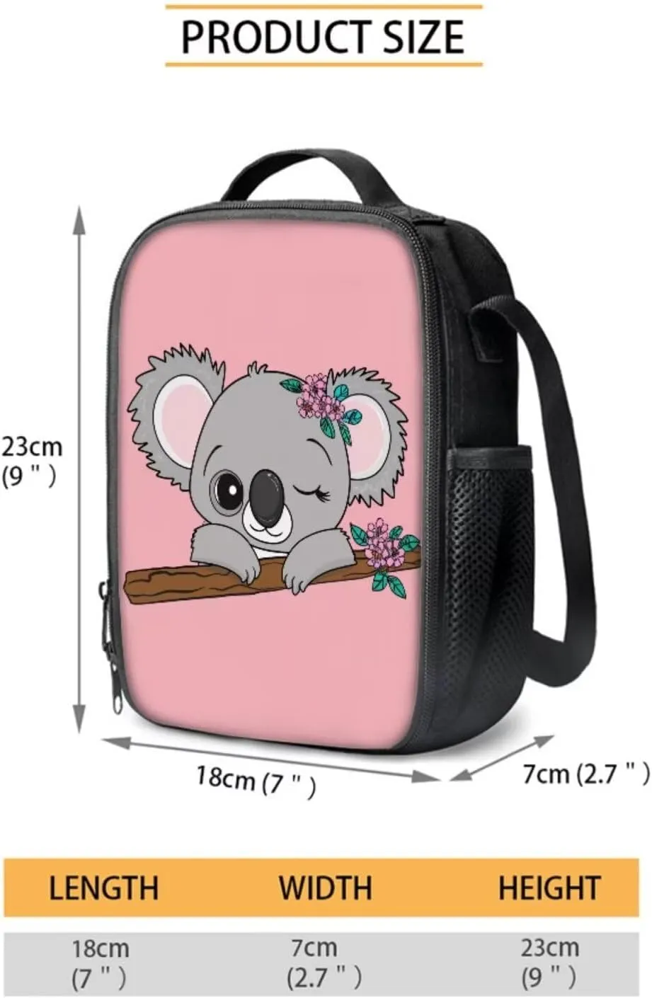 Cute Koala Girls Backpack With Lunch Box Preschool Elementary School Bag Kids Bookbags for 3nd 4th 5th 6th Grade Teen Schoolbags Pencil Case Kindergarten Student Back Packs Pink