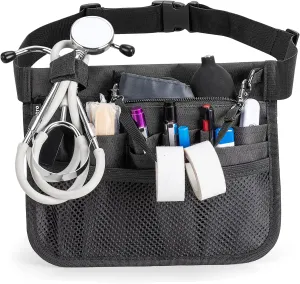 Damero Nurse Fanny Pouch, Nurse Waist Pack with Tape Holder, Nurse Waist Organizer Belt for Stethoscopes, Bandage Scissors and Other Medical Supplies, Black