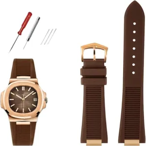 DASEB Quality FluoroSilicone Watchband For Patek Philippe Sport Elegant Nautilus Series 5711/5712/5980 Waterproof Watch Strap Bracelet Male