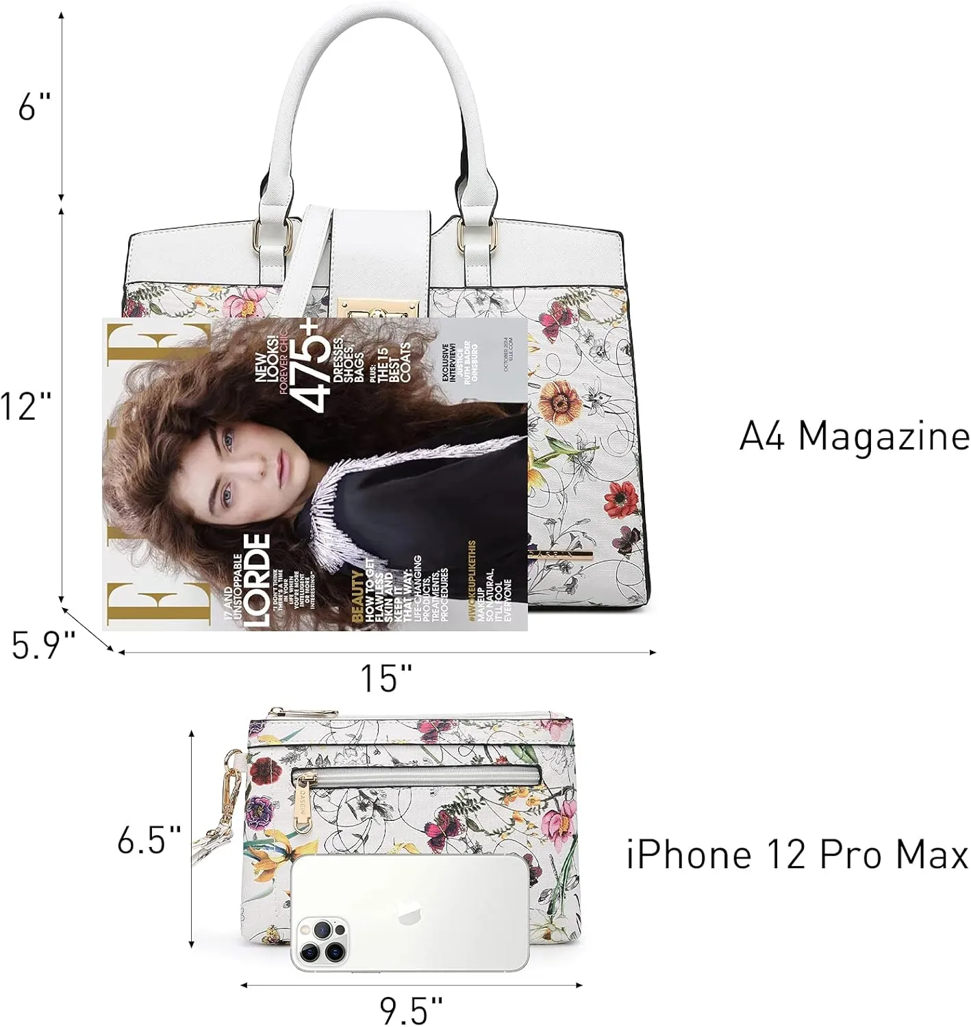 Dasein Handbags for Women Purses Monogram Satchel Purse Large Tote Ladies Handbag Shoulder Bags Top Handle Work Bag 2pcs Set