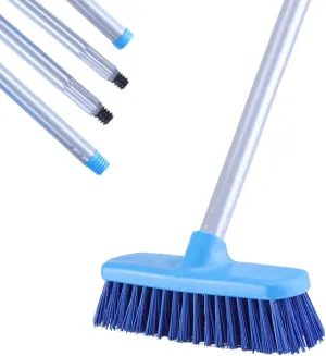 Deck Brush with Long Handle - Floor Scrub Brushes for Cleaning Shower, Stiff Bristle Scrubbing Brush, 50" Floor Scrubber Brush for Bathroom, Bathtub, Tub, Tile Floors, Garage and Patio