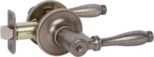 Delaney Callan Hardware Silona Dummy Door Handle, Fits Doors 1-3/8 to 1-3/4 in. Thick, Antique Silver Finish – Reversible Handed Decorative Door Lever – Easy to Install Pull Lever with No Latch
