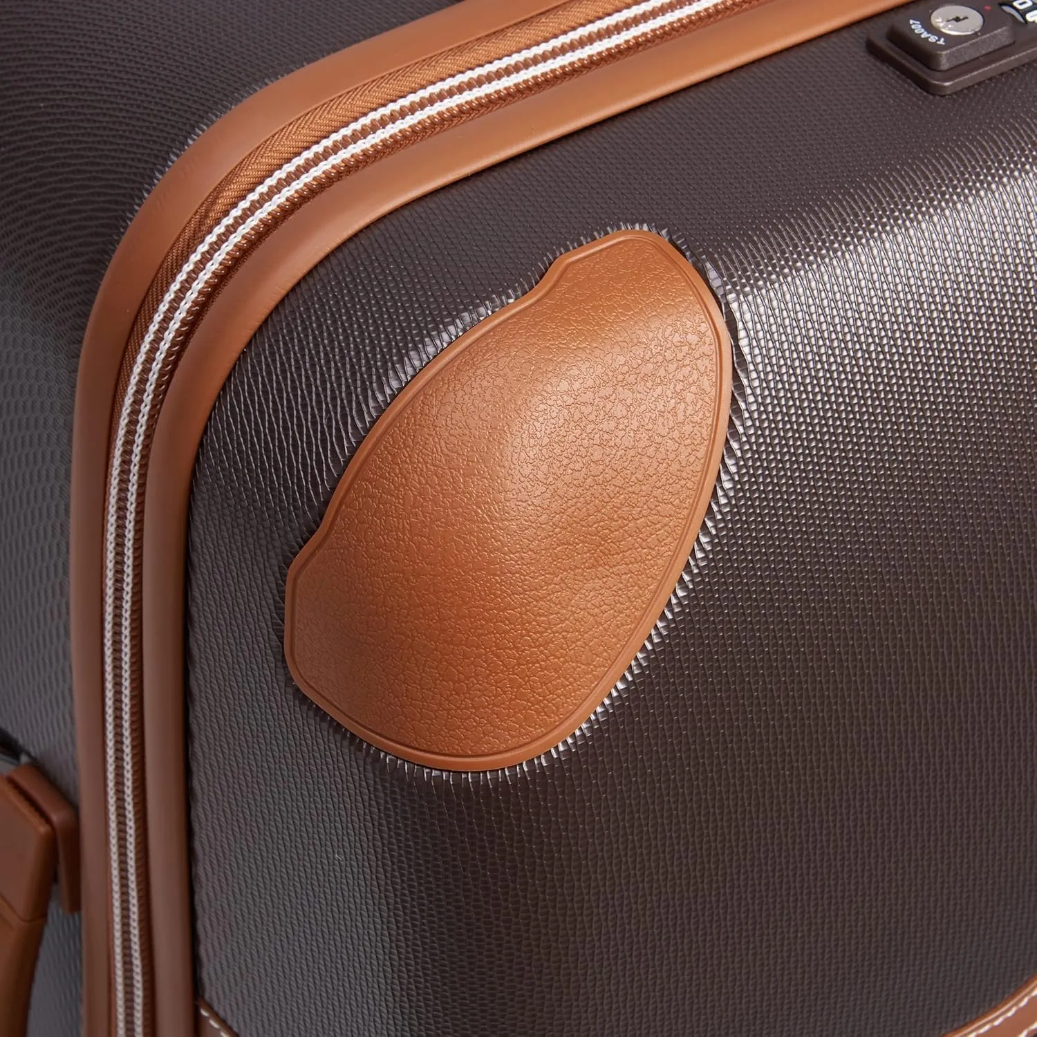 DELSEY PARIS Chatelet Air 2.0 Hardside Luggage Trunk with Spinner Wheels, Chocolate Brown, Checked-26 Inch