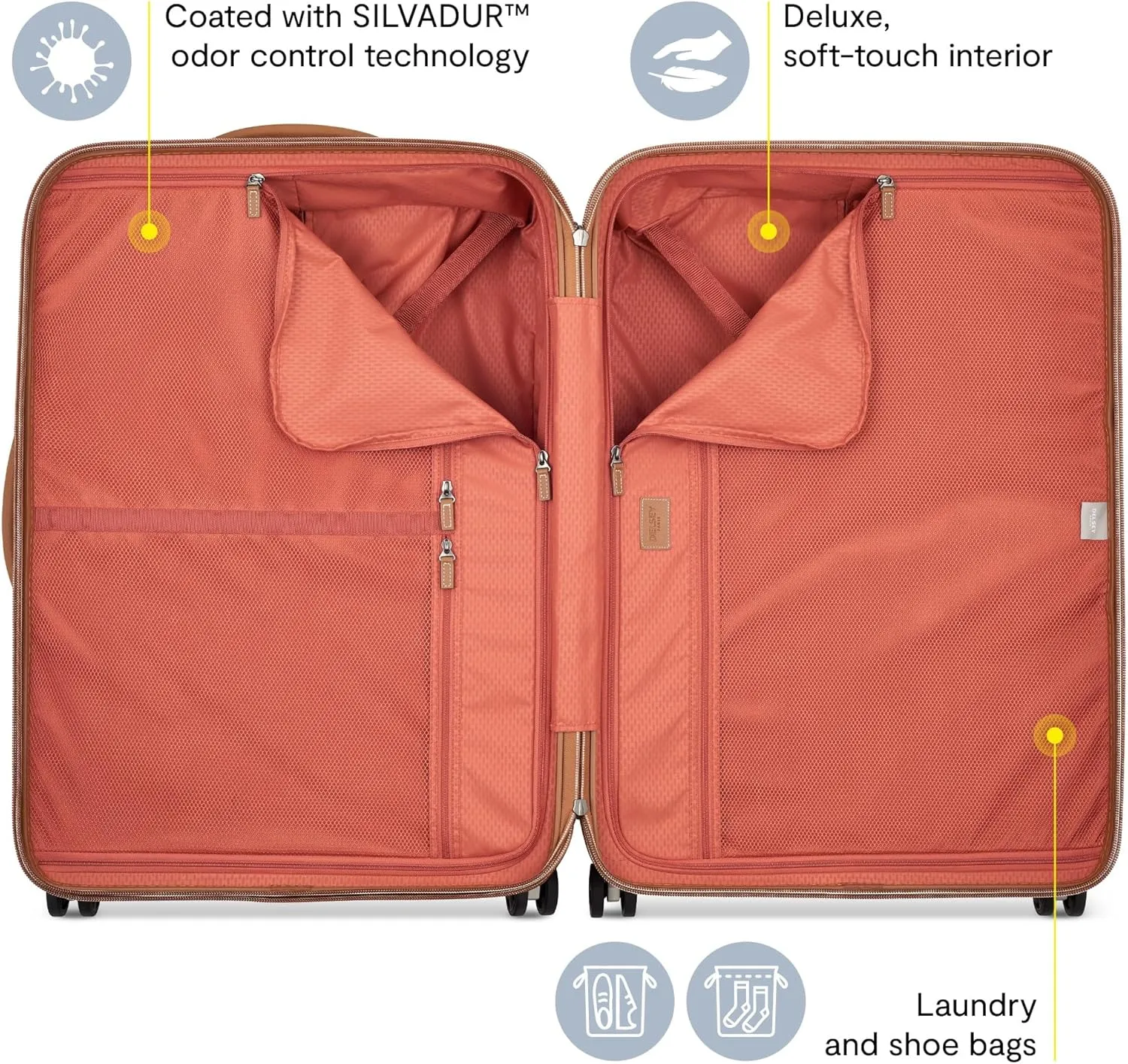 DELSEY PARIS Chatelet Air 2.0 Hardside Luggage Trunk with Spinner Wheels, Chocolate Brown, Checked-26 Inch