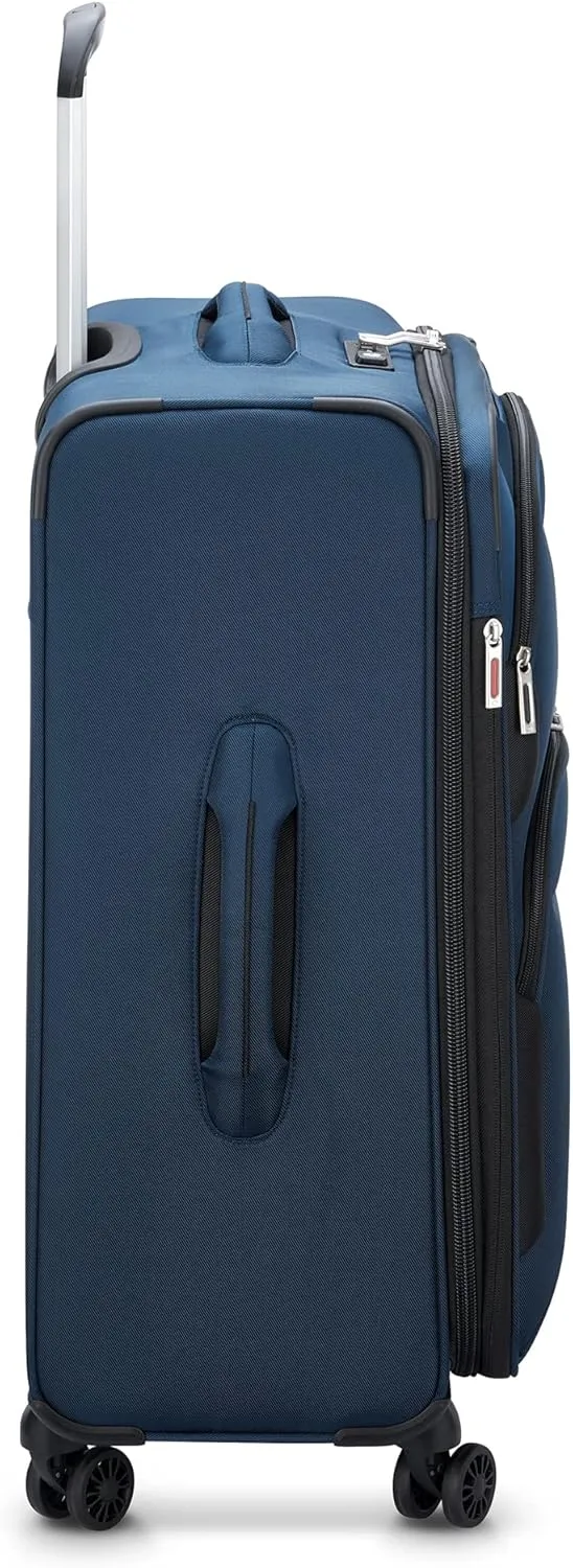 DELSEY PARIS Sky Max 2.0 Softside Expandable Luggage with Spinner Wheels, Blue, 2-Piece Set (21/24)