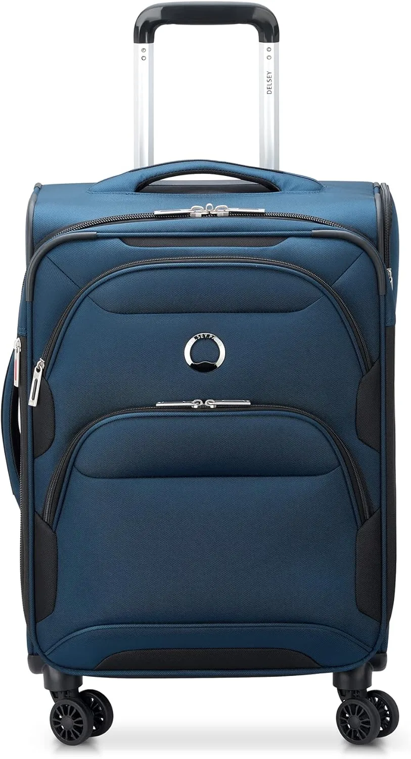 DELSEY PARIS Sky Max 2.0 Softside Expandable Luggage with Spinner Wheels, Blue, 2-Piece Set (21/24)
