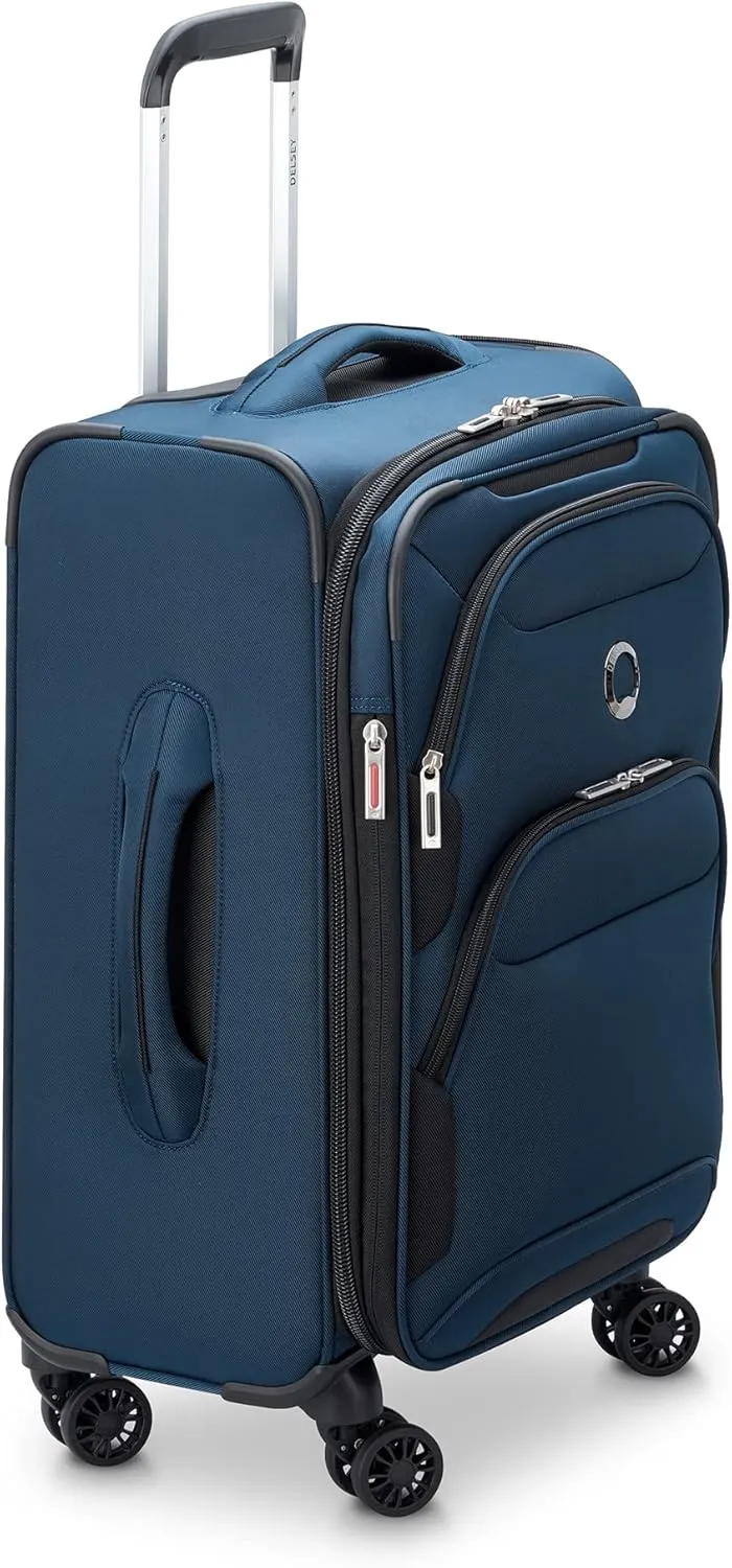 DELSEY PARIS Sky Max 2.0 Softside Expandable Luggage with Spinner Wheels, Blue, 2-Piece Set (21/24)