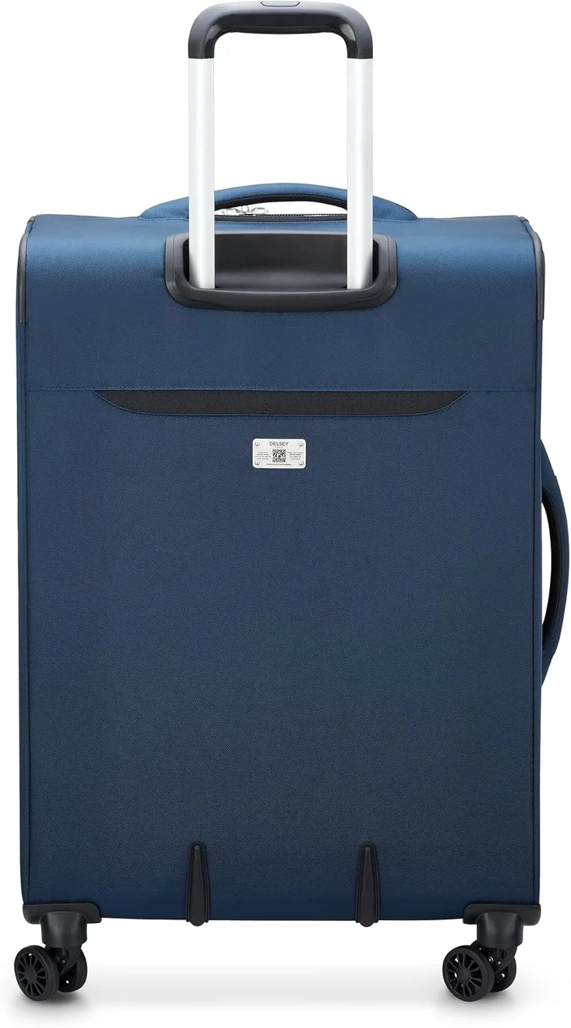 DELSEY PARIS Sky Max 2.0 Softside Expandable Luggage with Spinner Wheels, Blue, 2-Piece Set (21/24)