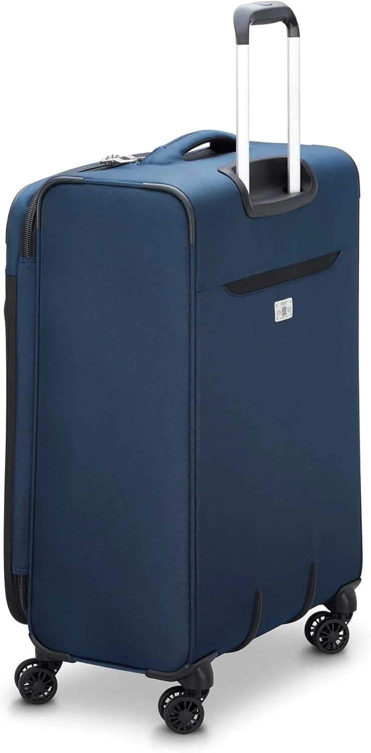 DELSEY PARIS Sky Max 2.0 Softside Expandable Luggage with Spinner Wheels, Blue, 2-Piece Set (21/24)