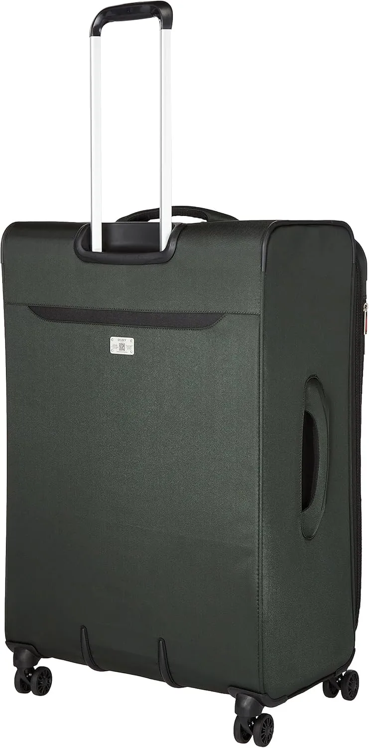 DELSEY PARIS Sky Max 2.0 Softside Expandable Luggage with Spinner Wheels, Green, Checked-Large, 28 Inch