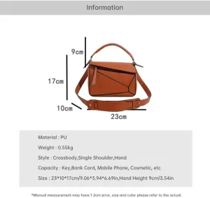 Designer Geometric Shoulder Bag, Litchi Grain Handbag Pillow Bag with Adjustable Strap