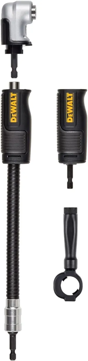 DEWALT FLEXTORQ Right Angle Drill Adaptor, 4-in-1 System, 12-Inch (DWAMRASETFT)