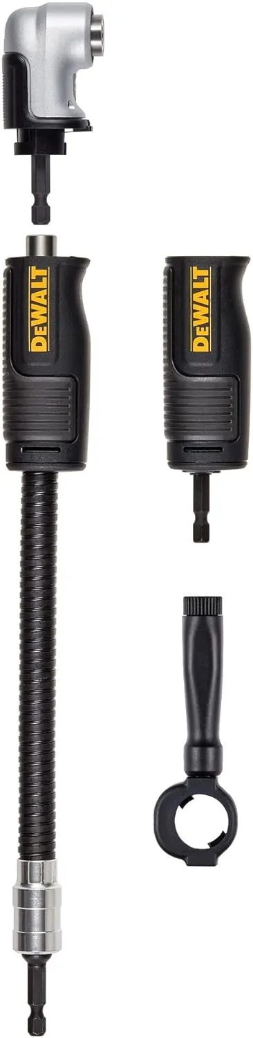 DEWALT FLEXTORQ Right Angle Drill Adaptor, 4-in-1 System, 12-Inch (DWAMRASETFT)