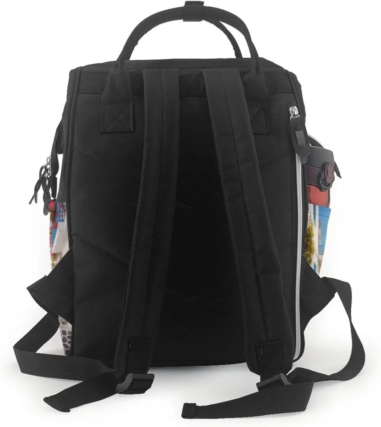 Diaper Bag Nappy Backpack Baby Bag Black and white tiger Mummy Backpack Multifunction Changing Bags for Travel, Greece Street, One Size