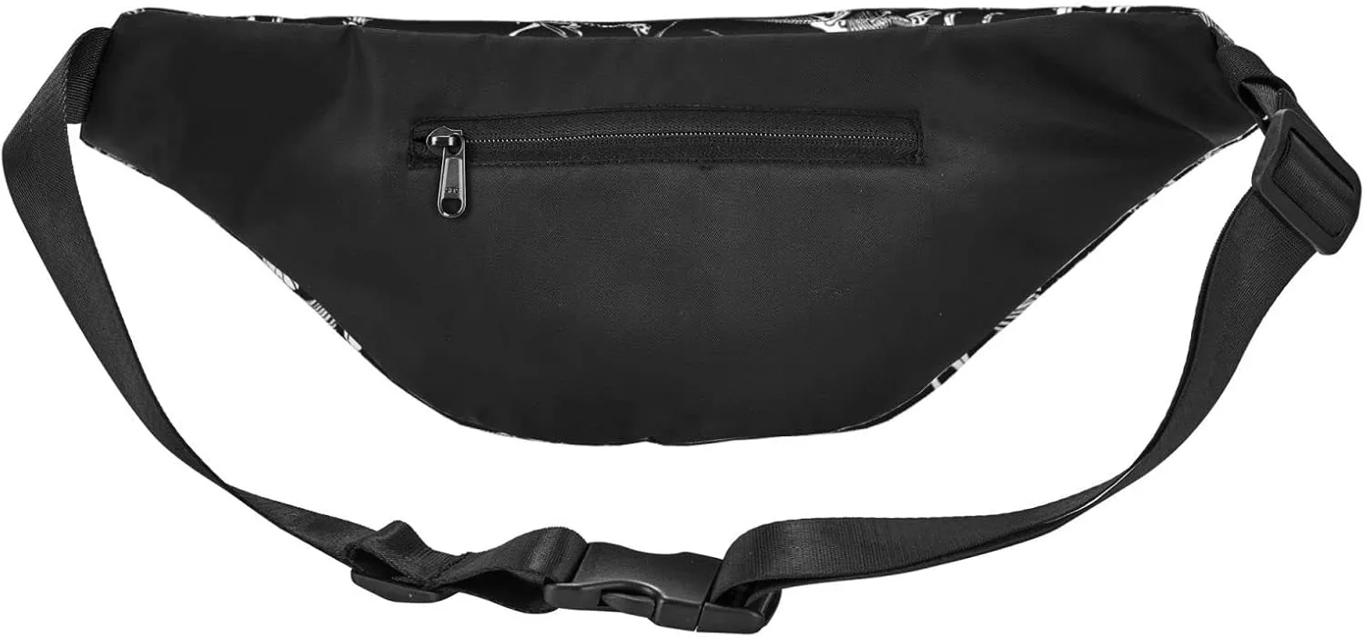Dinosaur Large Crossbody Fanny Pack Belt Bag With 3 Zipper Pockets, Gifts For Sports Festival Workout Traveling Running Casual Hands Free Waist Pack Wallets Phone Bag