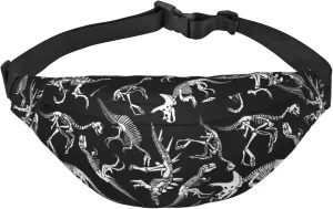 Dinosaur Large Crossbody Fanny Pack Belt Bag With 3 Zipper Pockets, Gifts For Sports Festival Workout Traveling Running Casual Hands Free Waist Pack Wallets Phone Bag