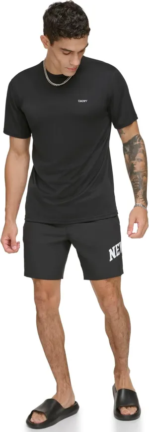 DKNY Men's Short Sleeve Quick Dry 40  Protection UPF Active Top