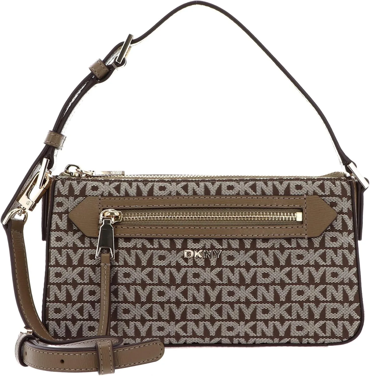 DKNY Women's Bryant Ave Top Zip Demi Crossbody Bag, Chino/Shitake, Chino/Shitake