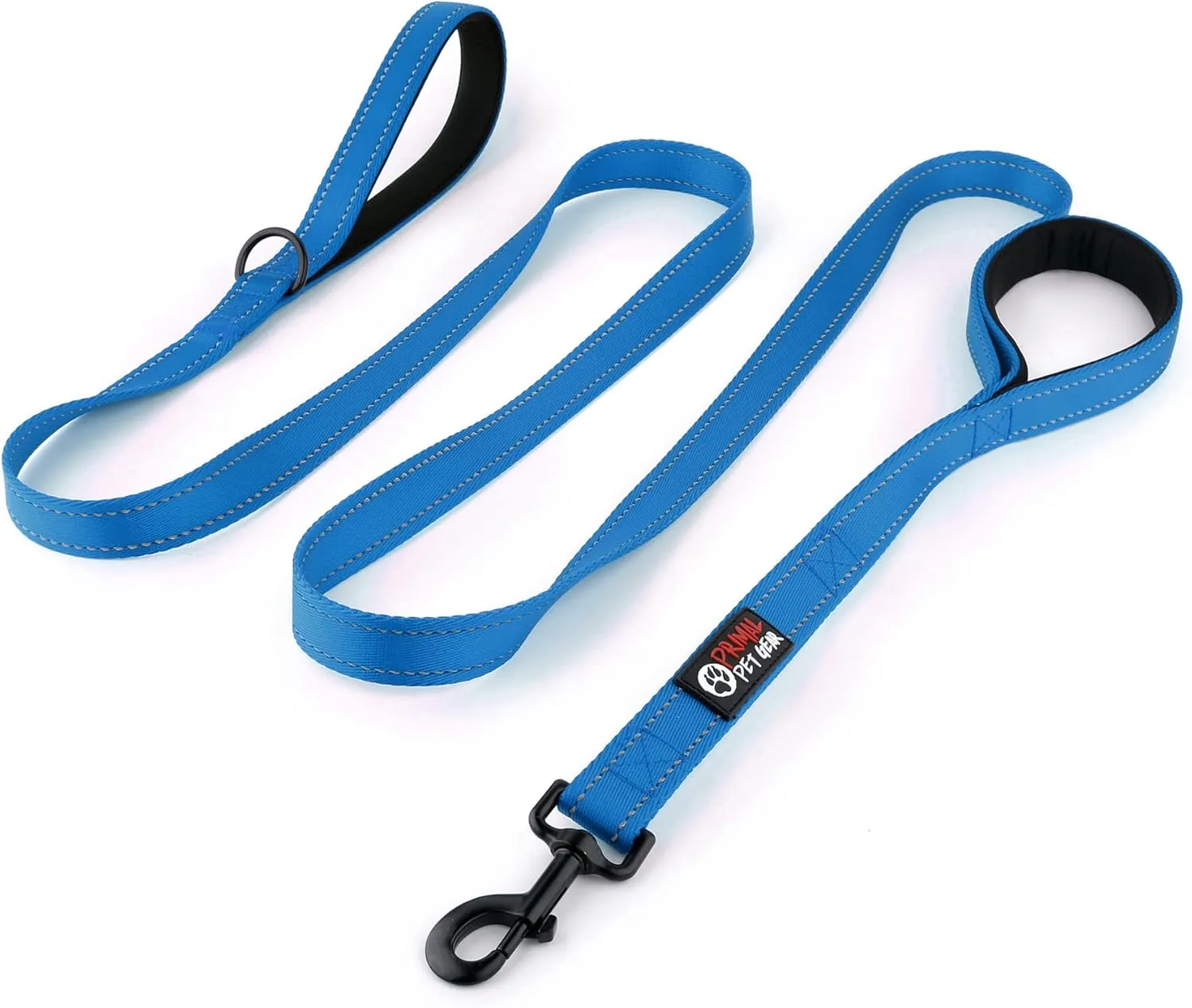 Dog Leash 8ft Long - Blue - Traffic Padded Two Handle - Heavy Duty - Double Handles Lead for Control Safety Training - Leashes for Large Dogs or Medium Dogs - Dual Handles Leads