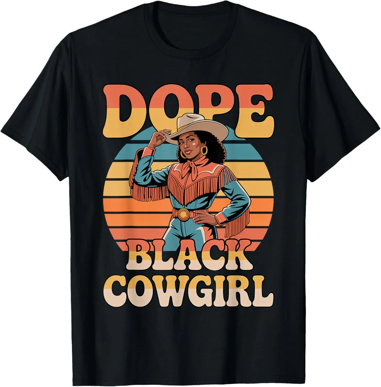 Dope Black Cowgirl – Rodeo Melanin Western Country Women T-Shirt