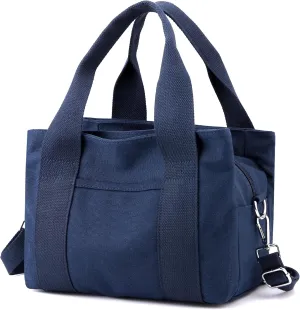 DOURR Multi Compartment Top-handle Handbags Canvas Crossbogy Bags for Women Small Totes Purse