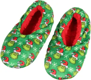 Dr. Seuss GRINCH That Stole Christmas Slippers Santa Grinch Slipper Socks with No-Slip Sole For Women Men