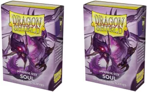 Dragon Shield Bundle: 2 Packs of 60 Count Japanese Size Mini Dual Matte Card Sleeves - Matte Soul