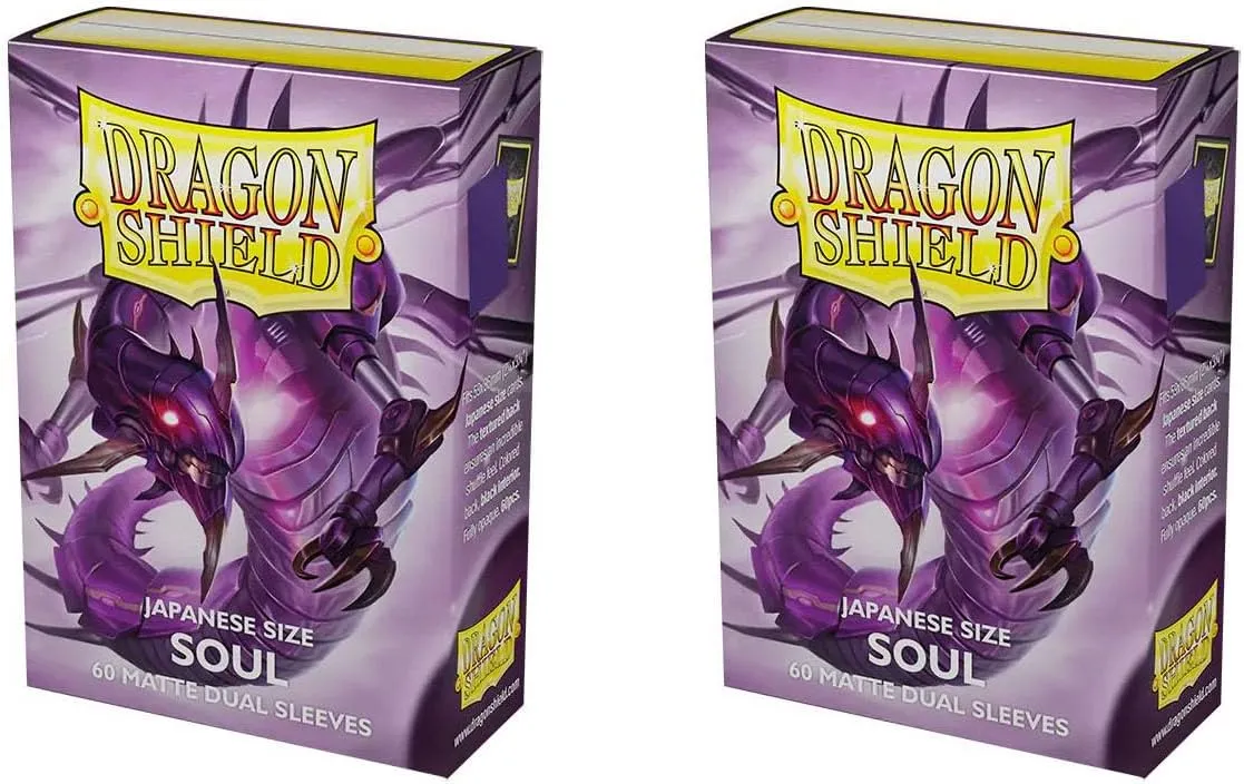 Dragon Shield Bundle: 2 Packs of 60 Count Japanese Size Mini Dual Matte Card Sleeves - Matte Soul