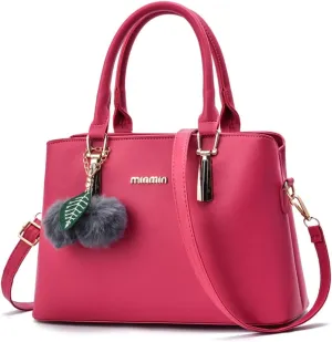 Dreubea Women's Leather Handbag Tote Shoulder Bag Crossbody Purse