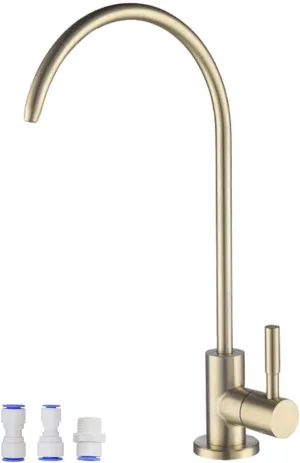 Drinking Water Faucet, Kitchen Beverage Faucet in 304 Stainless Steel, Non-Air-Gap Pure Water Filter Faucet for Sink, Fit for Reverse Osmosis Water Purify System