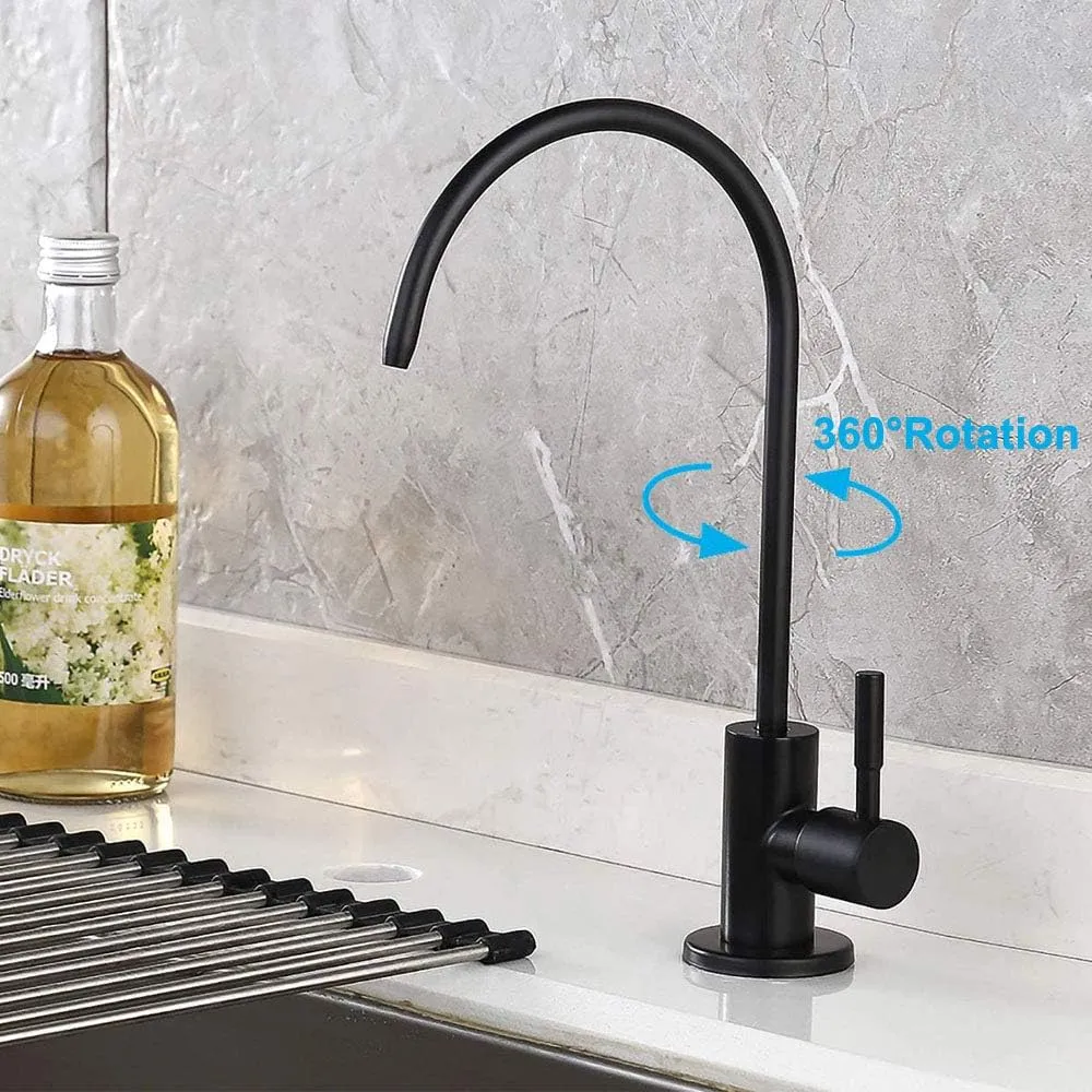 Drinking Water Faucet, Kitchen Beverage Faucet in 304 Stainless Steel, Non-Air-Gap Pure Water Filter Faucet for Sink, Fit for Reverse Osmosis Water Purify System
