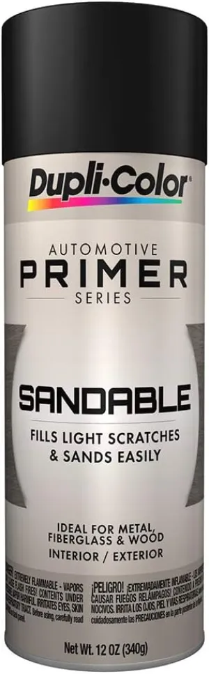 Dupli-Color DAP1698-6 PK Sandable Primer Spray Paint - Black Hot Rod - 12 oz. Aerosol Can