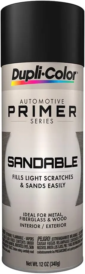 Dupli-Color DAP1698-6 PK Sandable Primer Spray Paint - Black Hot Rod - 12 oz. Aerosol Can