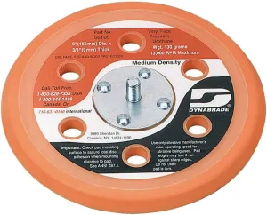 Dynabrade (56105) 6" (152 mm) Diameter Vinyl-Face Vacuum Sanding Disc Pad, Teal | 3/8" (10 mm) Thick Urethane Medium Density, Swirl-Free Finish, 5/16"-24 Male Thread