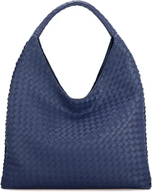 E Woven Hobo Bag for Women Large Tote Bag Top Handle Shoulder Handbag