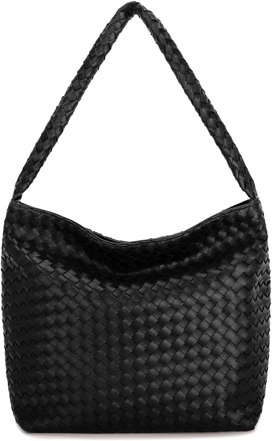 E Woven Shoulder Bag for Women Large Tote Hobo Bag Top Handle Handbag