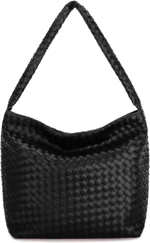 E Woven Shoulder Bag for Women Large Tote Hobo Bag Top Handle Handbag
