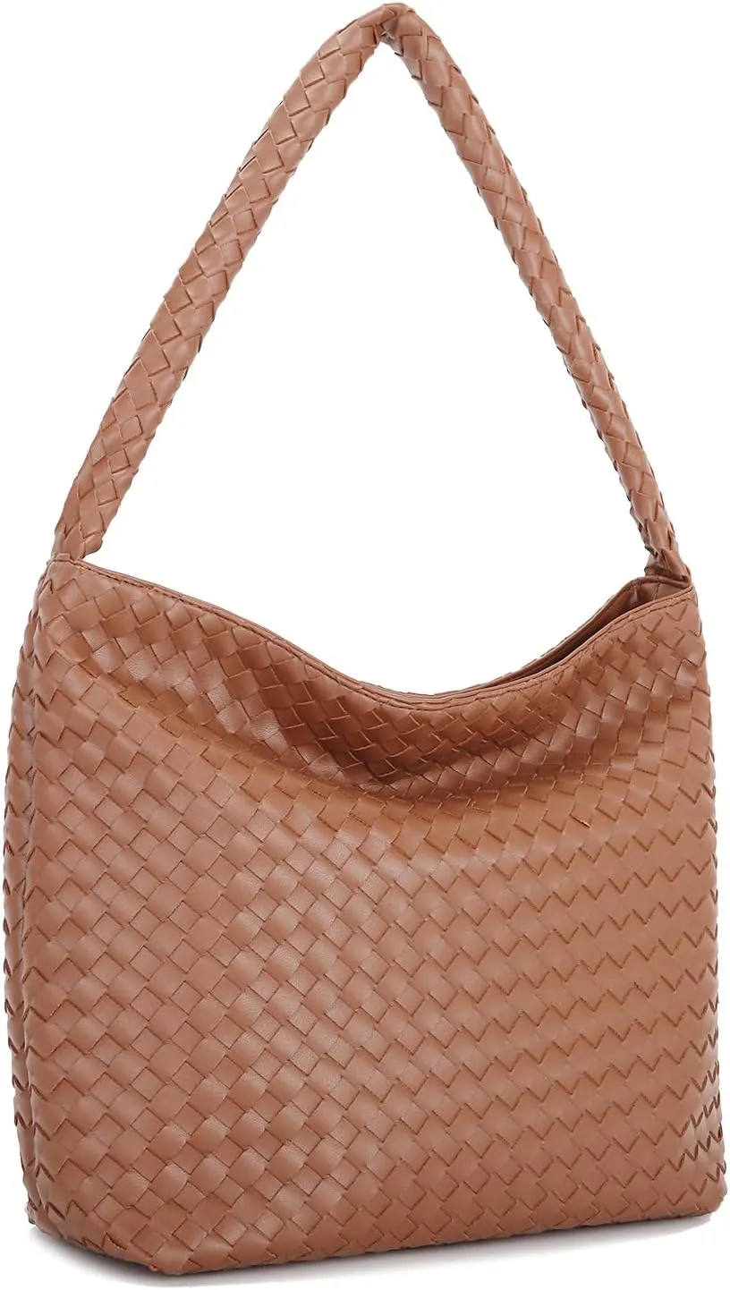 E Woven Shoulder Bag for Women Large Tote Hobo Bag Top Handle Handbag