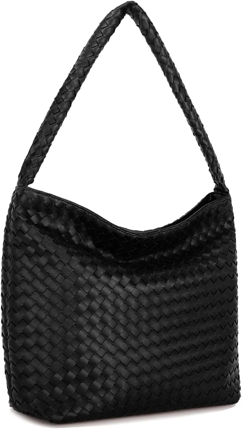 E Woven Shoulder Bag for Women Large Tote Hobo Bag Top Handle Handbag