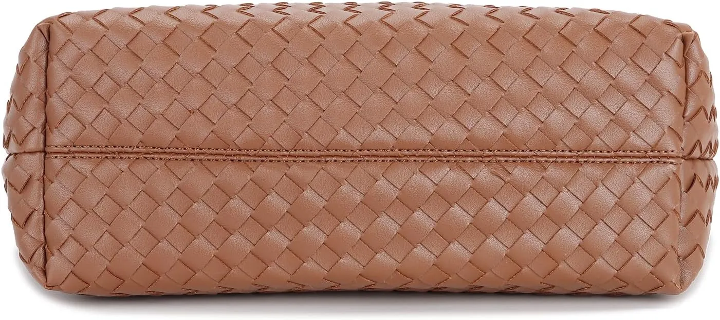 E Woven Shoulder Bag for Women Large Tote Hobo Bag Top Handle Handbag
