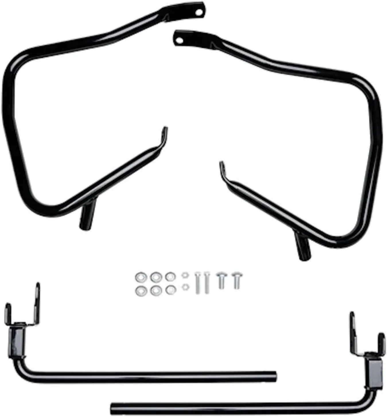 Eagle Skull Gloss Black Rear Saddlebag Guards Support Kit Harley Davidson Touring Street Glide Road Glides CVO 2023-2025 Saddle Bags Bag Guard Mount Saddlebags # 90202508 Bar Supports