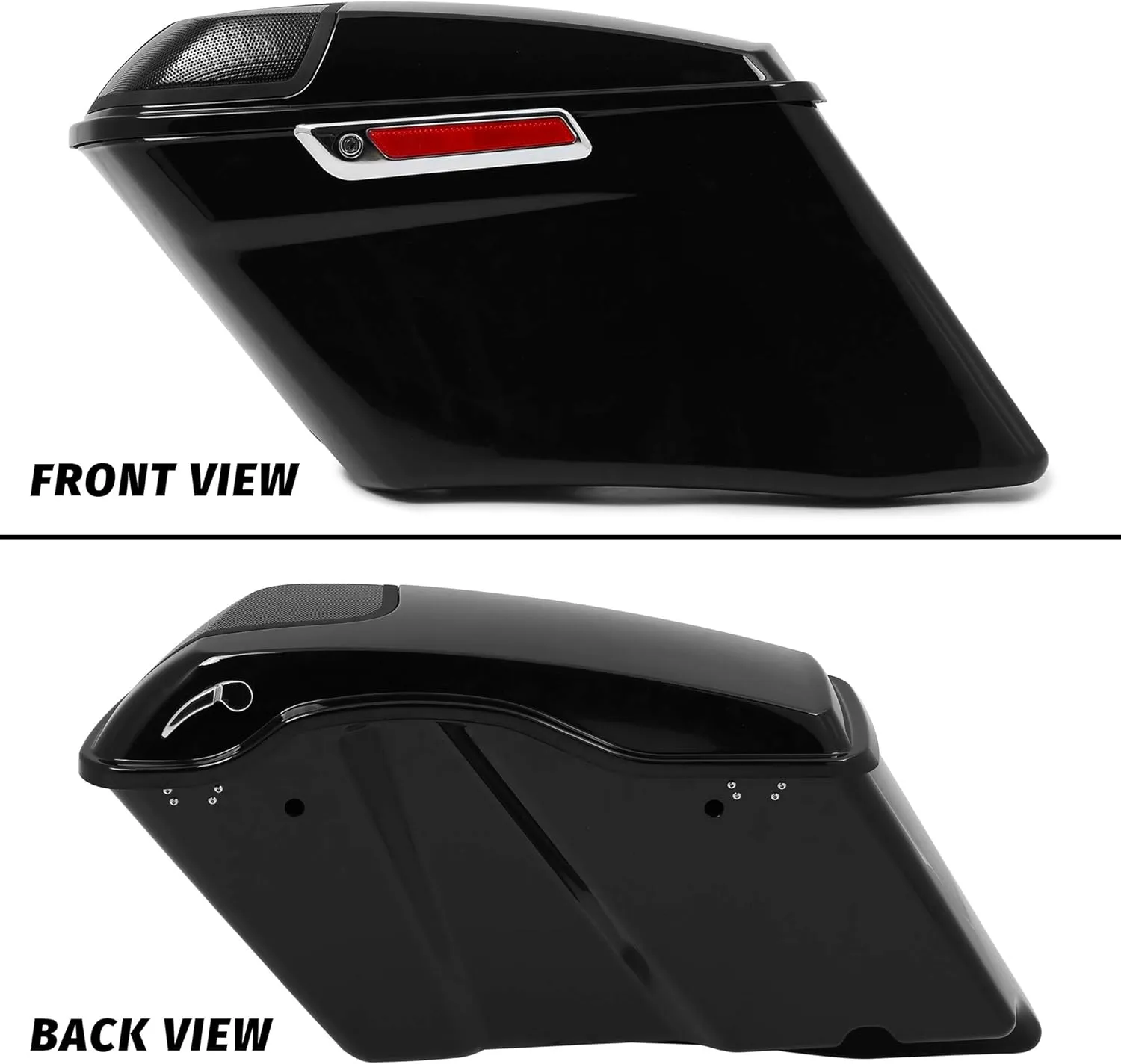 ECOTRIC 5'' Extended Saddlebags w/speaker lids Compatible with 1993-2013 Harley Davidson Road King Glide Electra Street Glide All Touring Models Stretched Hard Saddle Bags