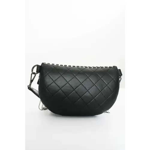 Edgy Leather Studded Sling Bag with Fringe Flair