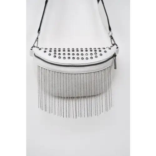 Edgy Leather Studded Sling Bag with Fringe Flair