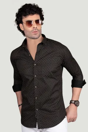 Egor Black Cotton Printed Shirt