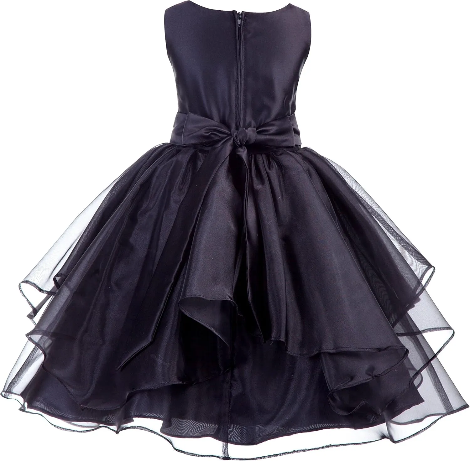 ekidsbridal Asymmetric Ruffled Organza Sequin Flower Girl Dress Toddler Girl Dresses