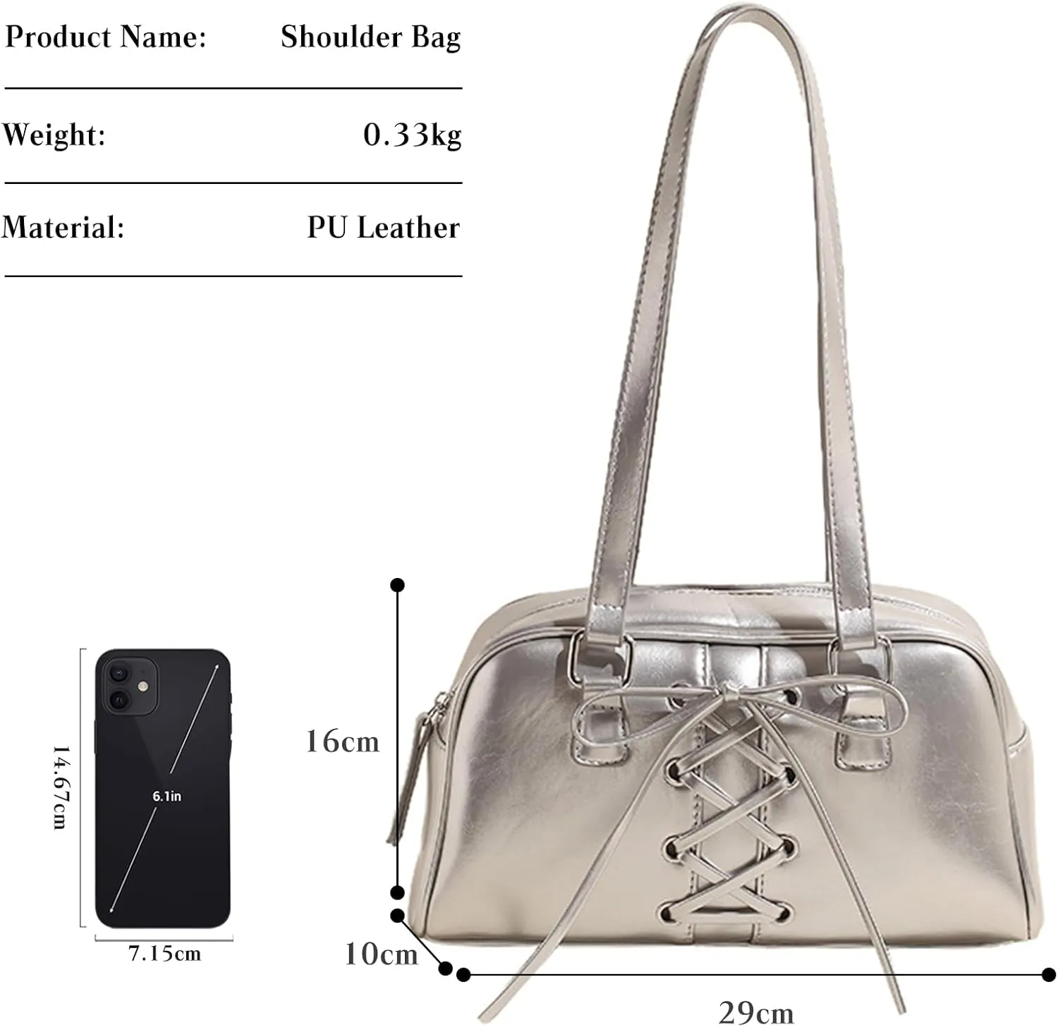Elegant Handbag for Women PU Leather Shoulder Bag Waterproof Top Handle Bag Fashion Hobo Bag Ladies Tote Bag