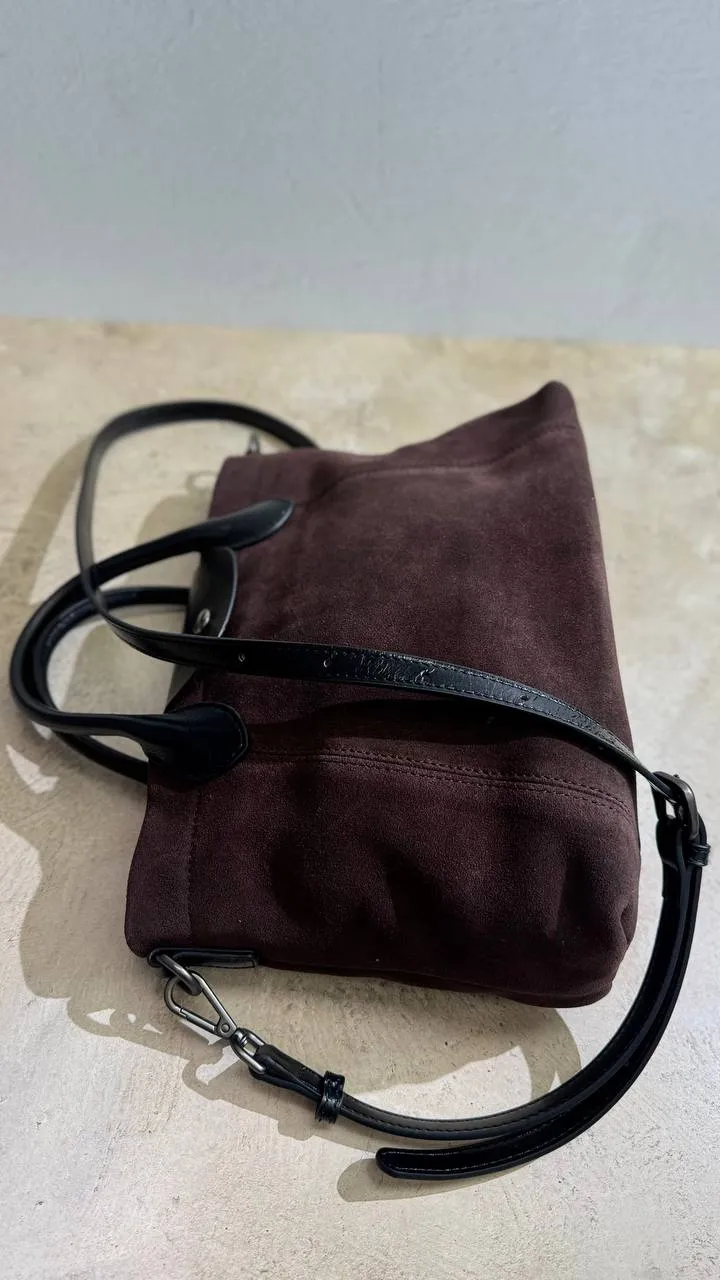 Elegant Nubuck and Genuine Leather Handbag