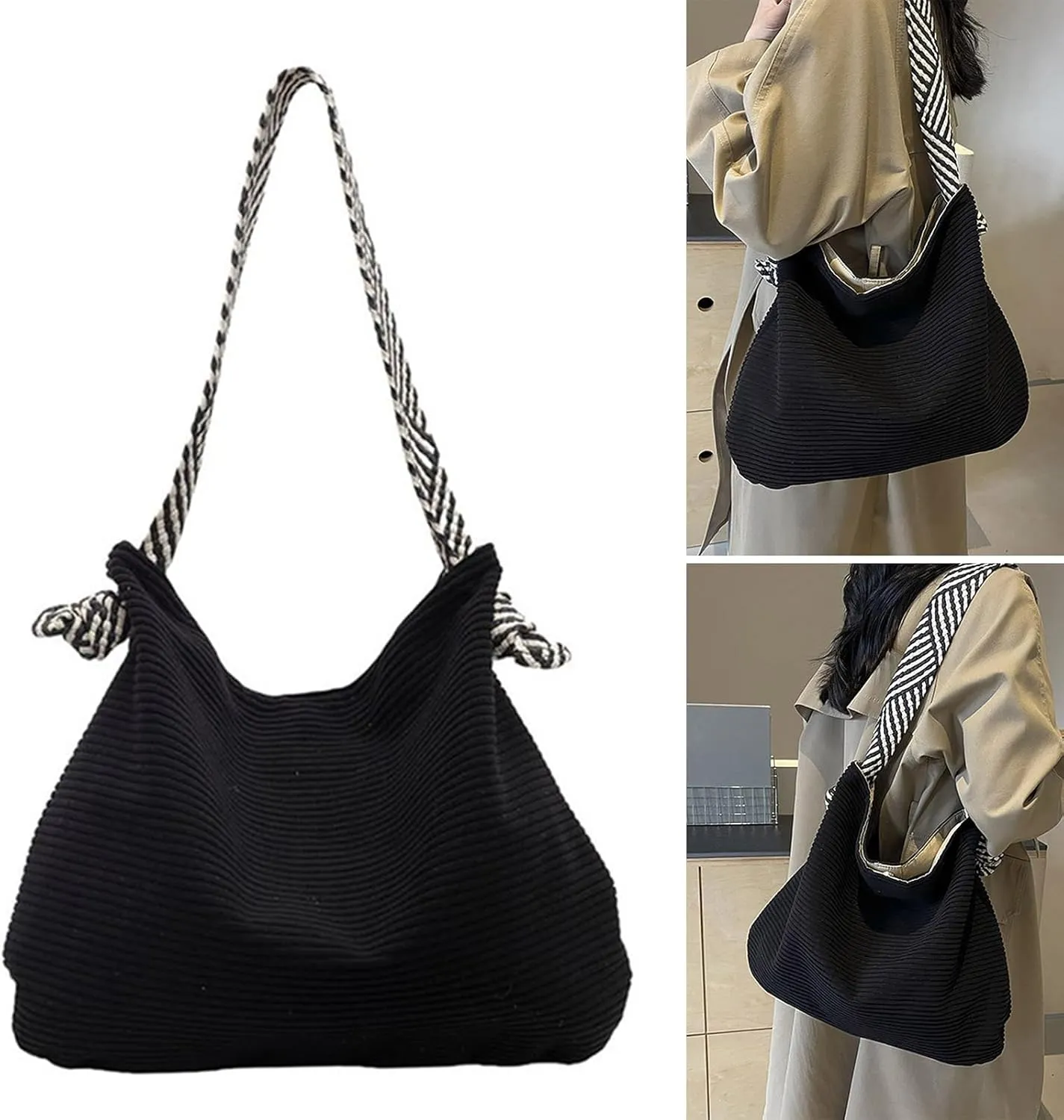 Elegant Nylon Shoulder Bag For Women With Adjustable Strap And Large Capacity Top Handle Bags For Work Or Leisure